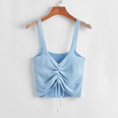 Кроп вязаный топ на кулиске Shein