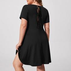 Одноцветный Повседневный Платья размер плюс Shein