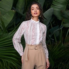 с оборками цветочный Бохо Блузы Shein
