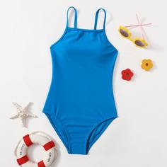 Одноцветный Повседневный Купальники для девочек Shein