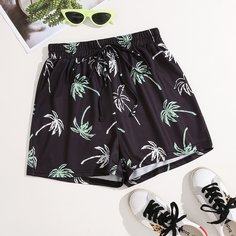 на кулиске Тропический Повседневный Шорты Shein