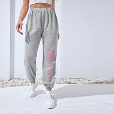 Спортивные брюки с принтом "китайский дракон Shein