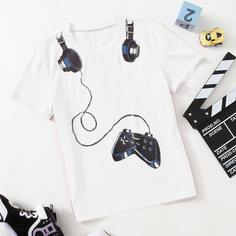 Футболка с принтом "игровая консоль" для мальчиков Shein