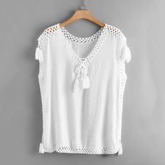 Накидка размера плюс с бахромой Shein