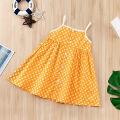 Платье на бретельках в горошек для девочек Shein