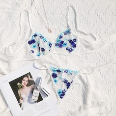 Комплект сетчатого нижнего белья на косточках с вышивкой Shein