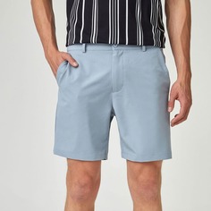 Мужские однотонные шорты с карманом Shein
