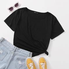 Однотонная футболка Shein
