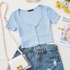 Топ с пуговицами Shein