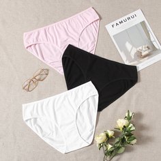 3шт трусики размера плюс Shein