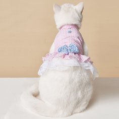 Платье в клетку для домашних животных с бантом Shein