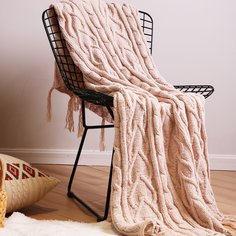 1шт однотонное вязаное одеяло Shein
