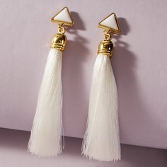 Серьги-подвески с треугольным декором и бахромой 1 пара Shein