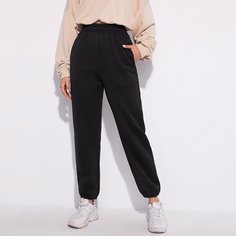 Одноцветный Повседневный Брюки Shein