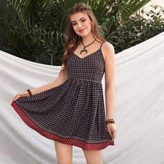В горошек Бохо Платье Shein