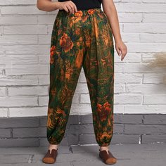 Брюки размера плюс с цветочным принтом Shein