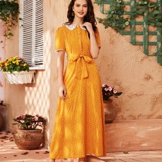 Оригинальное платье с поясом Shein