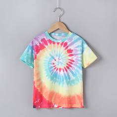 тай дай Повседневный Футболки для маленьких девочек Shein