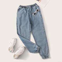 Джинсы на кулиске размера плюс Shein