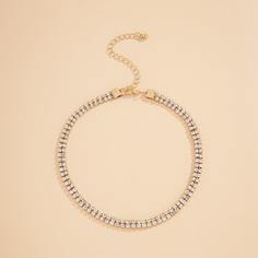Короткое ожерелье со стразами 1шт Shein