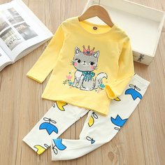 Цветочный принт милый Домашняя одежда для девочек Shein