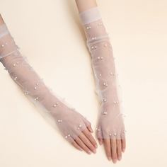 Кружевные длинные перчатки с искусственным жемчугом Shein