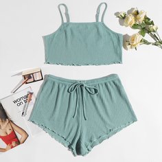 Вязаная пижама размера плюс на бретельках Shein