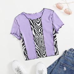 Футболка с принтом зебры Shein