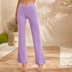 Однотонные расклешенные брюки Shein