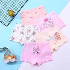 5шт нижнее белье с мультипликационным принтом для девочек Shein