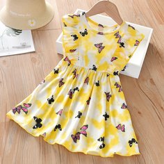 с оборками Животный Бохо Платья для девочек Shein