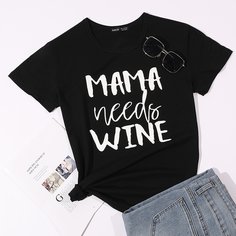 буква Повседневный Футболки Shein