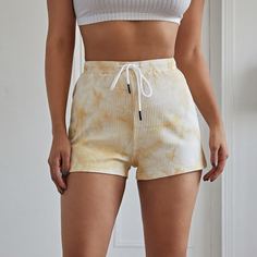 на кулиске тай дай Повседневный Шорты Shein