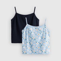 Топ с цветочным принтом для девочек 2шт Shein