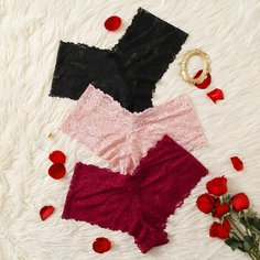 3 пакета кружевные трусики размера плюс Shein