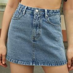 Джинсовая юбка с карманом Shein