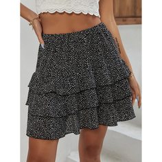 С оборками Принт Бохо Юбки Shein