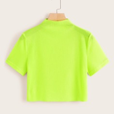 Короткая футболка в рубчик Shein