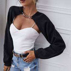 Цепочка Одноцветный Повседневный Трикотаж Shein