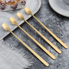 4шт ложка для смешивания с длинной ручкой Shein