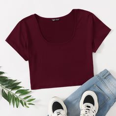 Кроп футболка размера плюс Shein