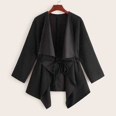 Кардиган С Ассиметричным Воротником И Поясом Shein