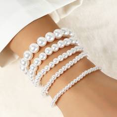 Браслет с искусственным жемчугом 5шт Shein