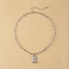 Металлическое колье-цепочка с медведем Shein