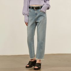 Прямые джинсы без пояса Shein