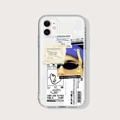 Прозрачный чехол для iPhone с узором Shein