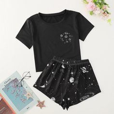 Пижама с принтом Shein