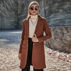 Двойная пуговица Ровный цвет Элегантный Блейзеры Shein