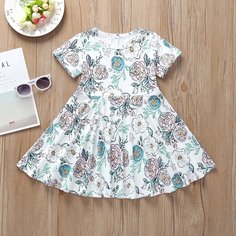 Цветочный принт Повседневный Платья для девочек Shein