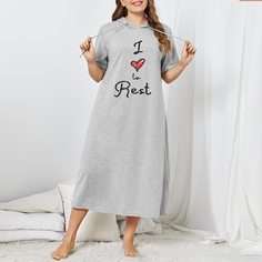 Пижамы на шнурке с крупными буквами Shein